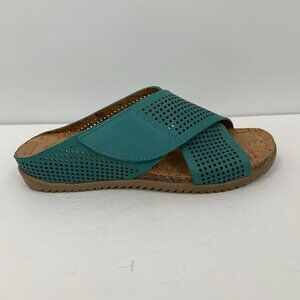BioNatura Pamina slide comfort sandals green blue mesh criss-cross 39 8